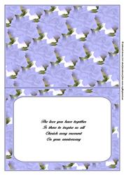 Blue Rose Insert Landscape & Anniversary Verse