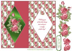 Floral Diamond Foldback Card