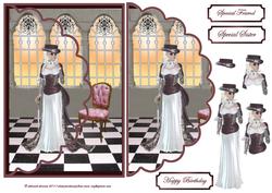 Lady Visitor on an Envelope Card