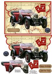 cup179445_613 - Red Vintage Car Envelope Card