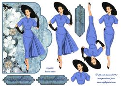 Blue Lady Scallop Edge Card