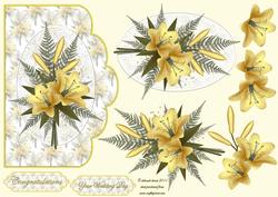 Floral Wedding Scallop Edge Card