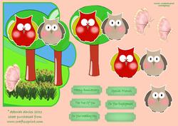 Good Owl Friends Scallop Edge Card