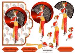 Fan Lady Scallop Edge Card