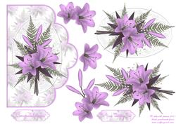 Lilac Floral Scallop Edge Card