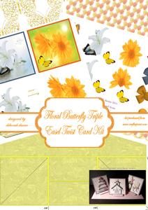 Floral Butterfly Triple Easel Twist Card Kit