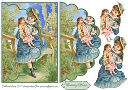 Girl with Dolly Envelope Card