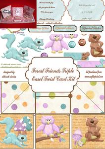 Forest Friends Triple Easel Twist Card Kit
