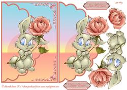 Bunny with a Rose Envelope Card