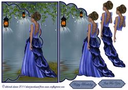Lady at the Pond Envelope Card