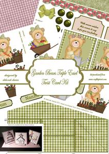 Garden Bears Triple Easel Twist Card Kit