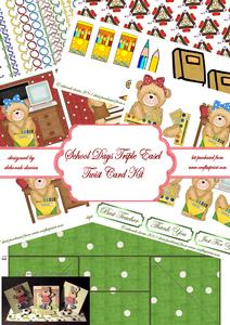 School Days Triple Easel Twist Card Kit