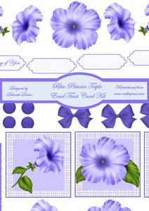 Blue Petunia Triple Easel Twist Card Kit