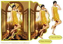 Gold Lady Envelope Card