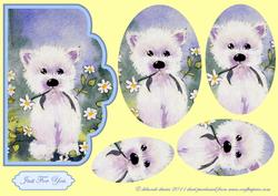 Floral Westie Scallop Edge