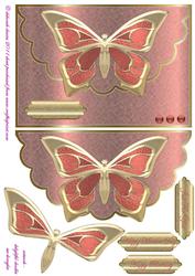 Metalic Peach Butterfly Envelope