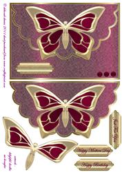 Metalic Plum Butterfly Envelope