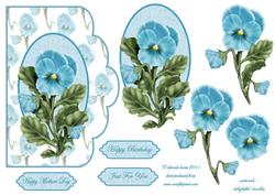 Aqua Pansy Scallop Edge