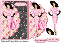 Pink Lady Envelope Card