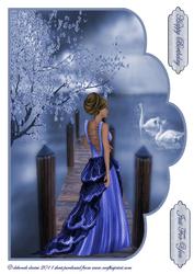 Fantasy Blue Scallop Edge Topper