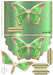 Metalic Pepermint Butterfly Envelope Card