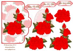 Red Rose Scallop Edge Card
