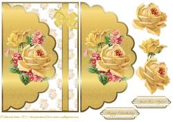 Golden Rose Envelope Card