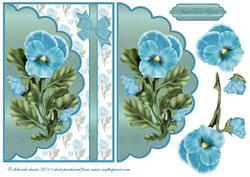 Aqua Pansy Envelope Cardfront