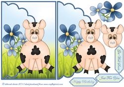 Floral Piggie Envelope Cardfront