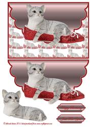 Kitty on Glitter Envelope Cardfront
