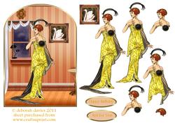 Vintage Lady on Arch Shaped Cardfront