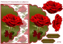 Romantic Red Rose Envelope Cardfront