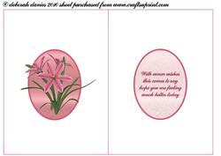 Pink Flowers Insert with Get Well Verse