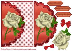 Delightful Cream Rose Envelope Cardfront