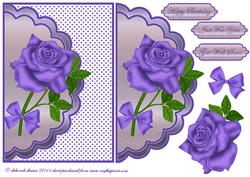 Lovely Mauve Rose Envelope Cardfront