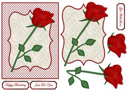 Simple Red Rose Quick Card