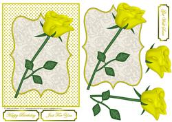Simple Yellow Rose Quick Card