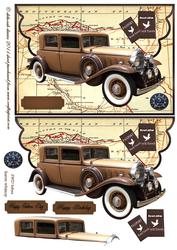 Taupe Vintage Car