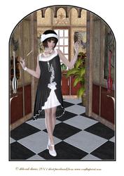 Flapper in Black N White Topper