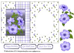 Blue Petunia Foldback Card