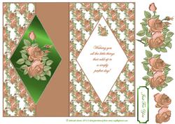 Coffee Rose Diamond Foldback Card