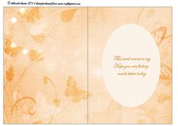 Peach Floral Butterfly Get Well Insert