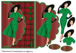 Green Lady on Tartan