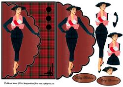 Lady in Black on Tartan