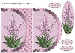 Lilac Florals Scallop Edge Card