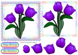 Purple Floral Scallop Edge