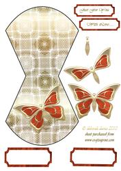 Peach Butterfly Wobble Card