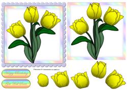 Yellow Floral Scallop Edge