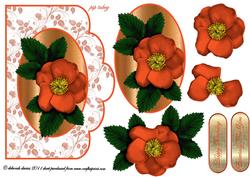 Peach Floral Quick Card