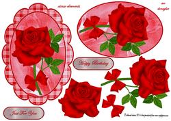Red Rose Scallop Oval